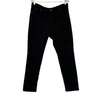 J. McLaughlin Black Velvet Jeans Women's Size 14 High Rise Straight Leg 5 Pocket